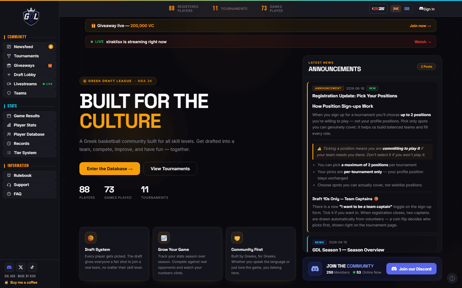 GDL Hub — screenshot of the live site